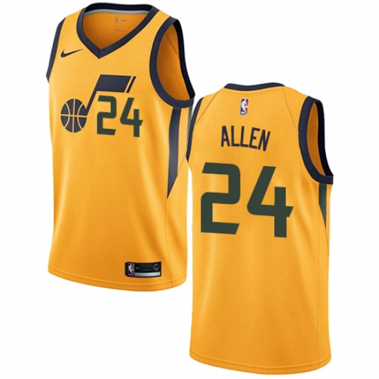 Men's Nike Utah Jazz 24 Grayson Allen Swingman Gold NBA Jersey Statement Edition