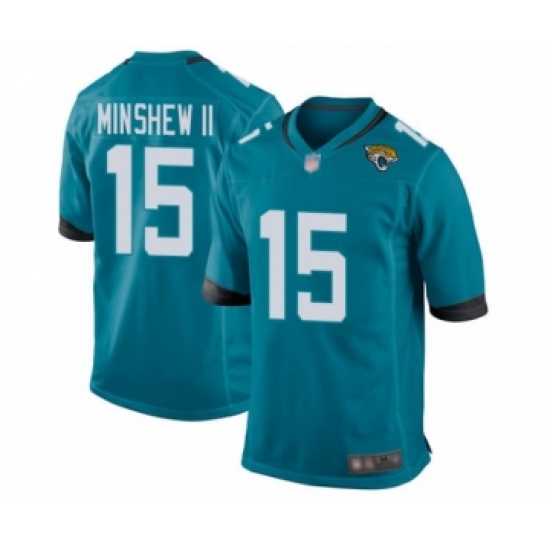 Men's Jacksonville Jaguars 15 Gardner Minshew II Game Teal Green Alternate Football Jersey