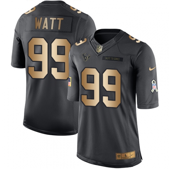 Youth Nike Houston Texans 99 J.J. Watt Limited Black/Gold Salute to Service NFL Jersey