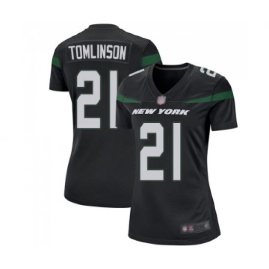Women's New York Jets 21 LaDainian Tomlinson Game Black Alternate Football Jersey