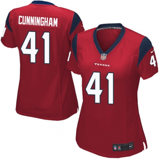 Women's Nike Houston Texans 41 Zach Cunningham Game Red Alternate NFL Jersey