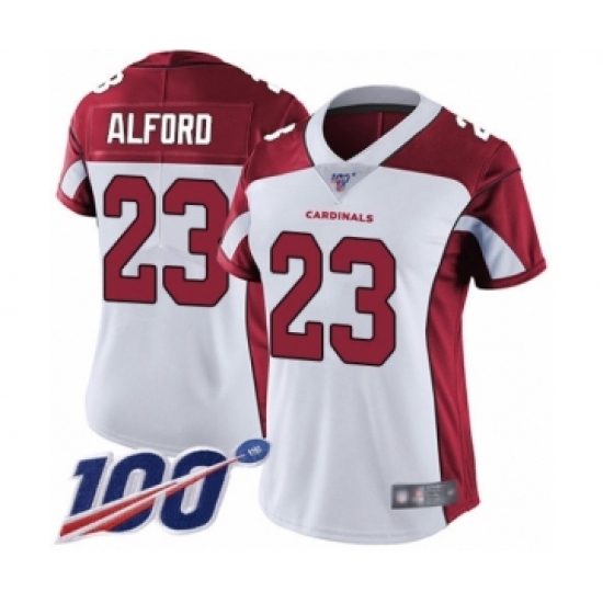 Women's Arizona Cardinals 23 Robert Alford White Vapor Untouchable Limited Player 100th Season Football Jersey