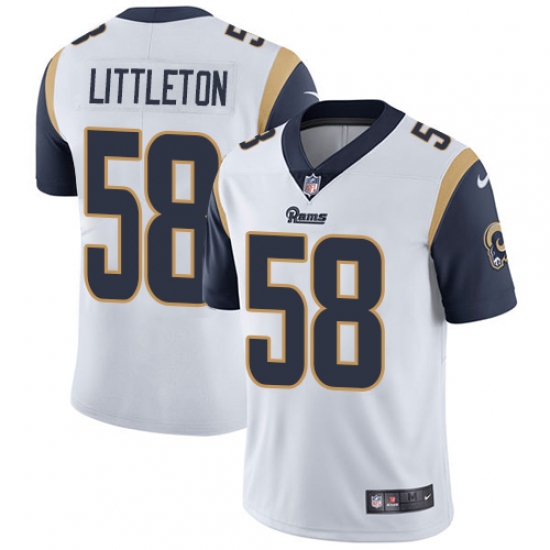 Men's Nike Los Angeles Rams 58 Cory Littleton White Vapor Untouchable Limited Player NFL Jersey