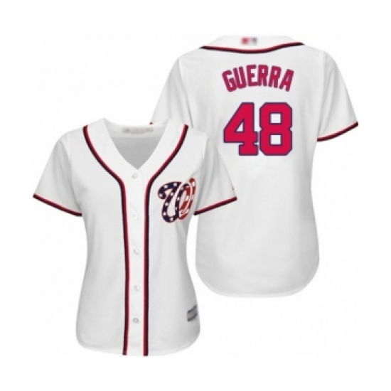 Women's Washington Nationals 48 Javy Guerra Authentic White Home Cool Base Baseball Player Jersey