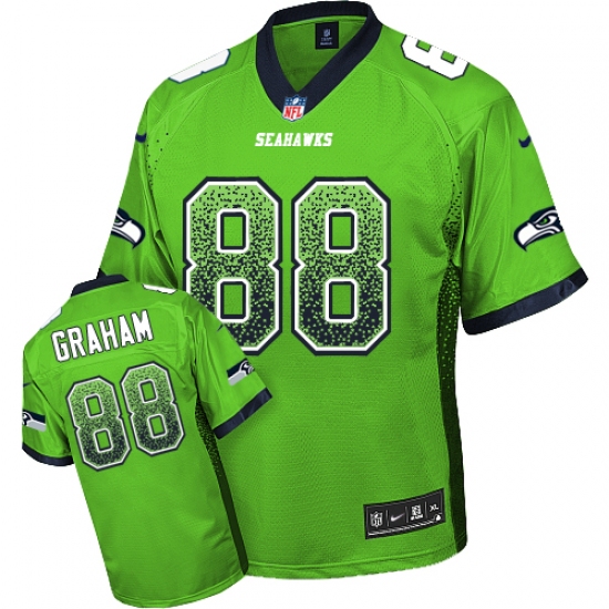 Men's Nike Seattle Seahawks 88 Jimmy Graham Elite Green Drift Fashion NFL Jersey