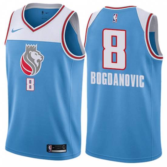 Men's Nike Sacramento Kings 8 Bogdan Bogdanovic Swingman Blue NBA Jersey - City Edition