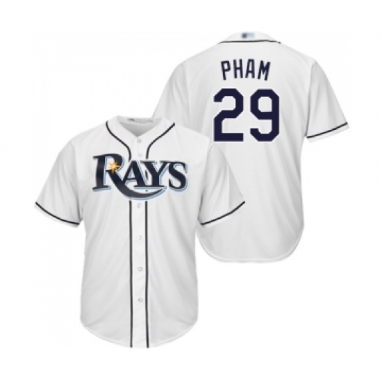 Men's Tampa Bay Rays 29 Tommy Pham Replica White Home Cool Base Baseball Jersey