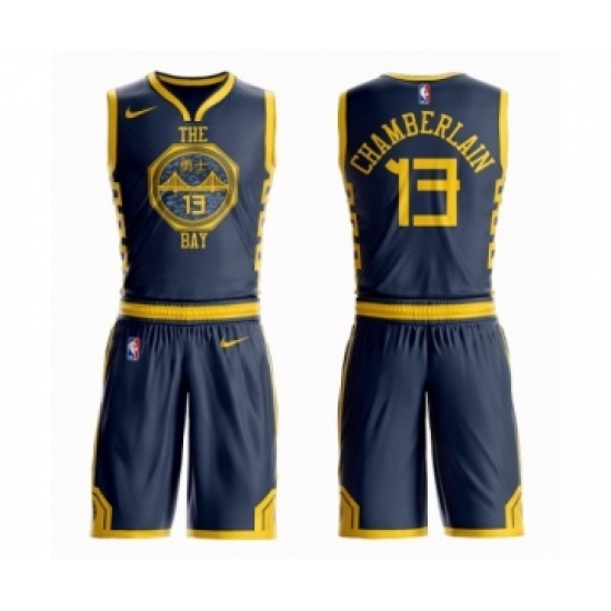 Youth Nike Golden State Warriors 13 Wilt Chamberlain Swingman Navy Blue NBA Suit Jersey - City Edition