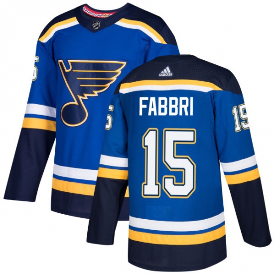 Youth Adidas St. Louis Blues 15 Robby Fabbri Authentic Royal Blue Home NHL Jersey