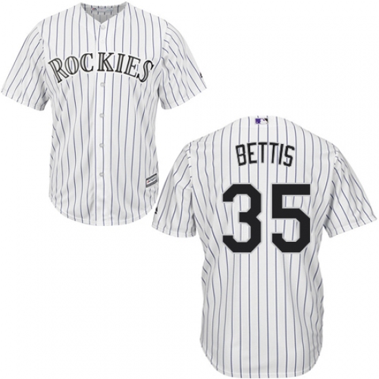 Men's Majestic Colorado Rockies 35 Chad Bettis Replica White Home Cool Base MLB Jersey