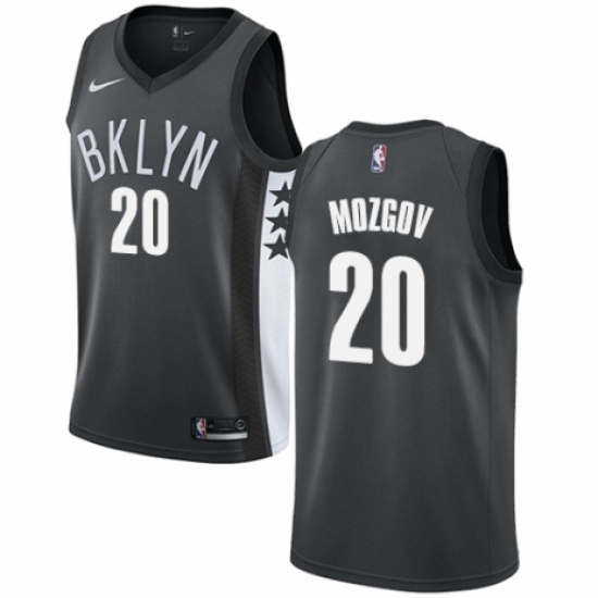 Men's Nike Brooklyn Nets 20 Timofey Mozgov Swingman Gray NBA Jersey Statement Edition