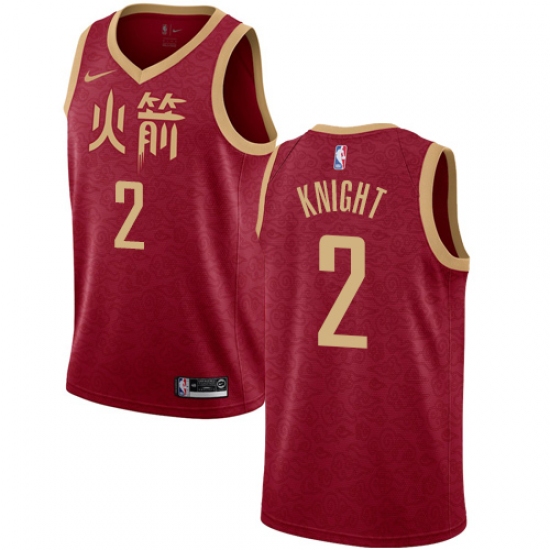 Women's Nike Houston Rockets 2 Brandon Knight Swingman Red NBA Jersey - 2018 19 City Edition