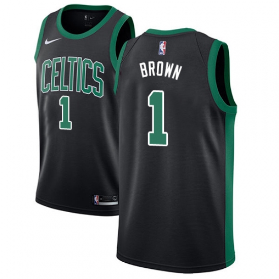 Youth Adidas Boston Celtics 1 Walter Brown Swingman Black NBA Jersey - Statement Edition