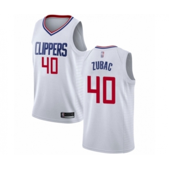 Men's Los Angeles Clippers 40 Ivica Zubac Authentic White Basketball Jersey - Association Edition