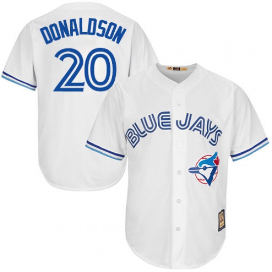 Men's Majestic Toronto Blue Jays 20 Josh Donaldson Authentic White Cooperstown MLB Jersey