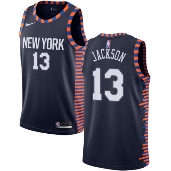 Youth Nike New York Knicks 13 Mark Jackson Swingman Navy Blue NBA Jersey - 201819 City Edition