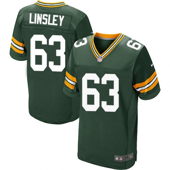 Men's Nike Green Bay Packers 63 Corey Linsley Elite Green Team Color NFL Jersey