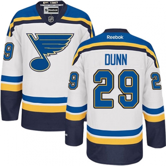 Youth Reebok St. Louis Blues 29 Vince Dunn Authentic White Away NHL Jersey