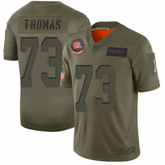 Youth Cleveland Browns 73 Joe Thomas Limited Camo 2019 Salute to Service Football Jersey