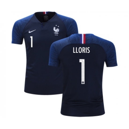 France 1 Lloris Home Kid Soccer Country Jersey