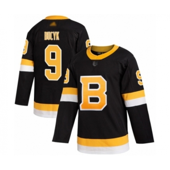 Men's Boston Bruins 9 Johnny Bucyk Authentic Black Alternate Hockey Jersey