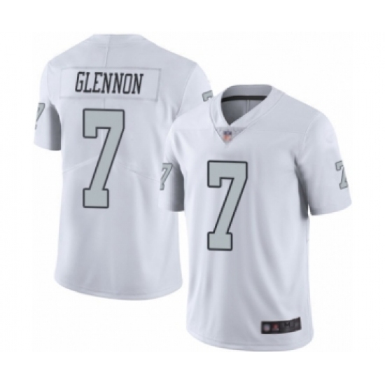 Men's Oakland Raiders 7 Mike Glennon Limited White Rush Vapor Untouchable Football Jersey