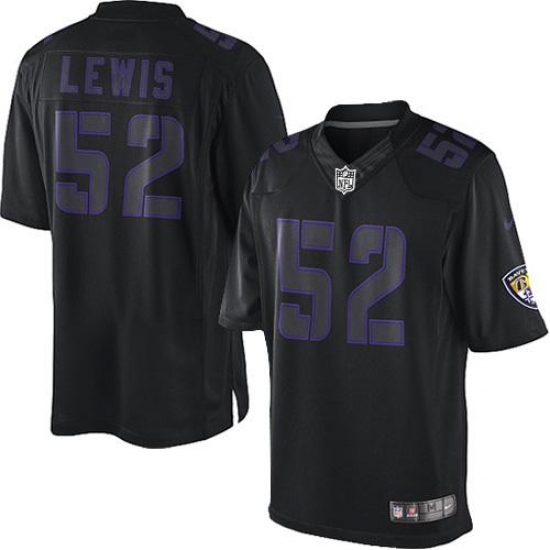 Men's Nike Baltimore Ravens 52 Ray Lewis Limited Black Impact NFL Jersey