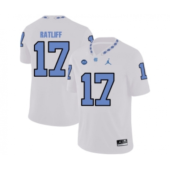 North Carolina Tar Heels 17 Anthony Ratliff White College Football Jersey