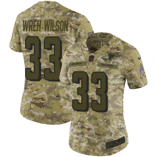 Women's Nike Atlanta Falcons 33 Blidi Wreh-Wilson Limited Camo 2018 Salute to Service NFL Jersey