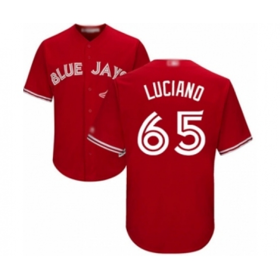 Youth Toronto Blue Jays 65 Elvis Luciano Authentic Scarlet Alternate Baseball Player Jersey