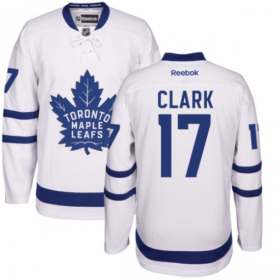 Youth Reebok Toronto Maple Leafs 17 Wendel Clark Authentic White Away NHL Jersey