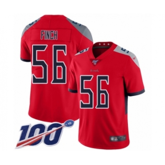 Youth Tennessee Titans 56 Sharif Finch Limited Red Inverted Legend 100th Season Football Jersey