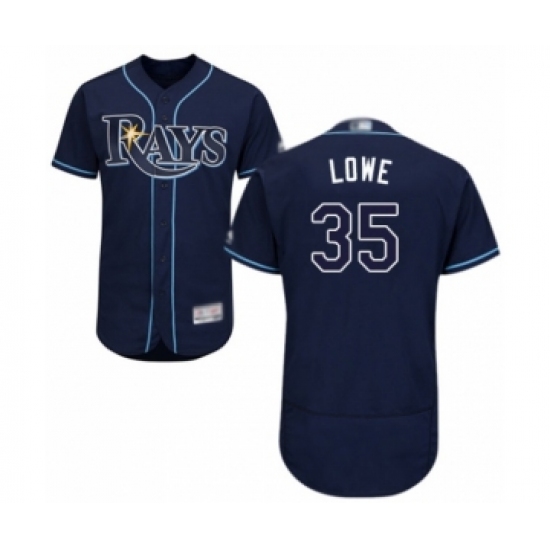 Men's Tampa Bay Rays 35 Nate Lowe Navy Blue Alternate Flex Base Authentic Collection Baseball Player Jersey