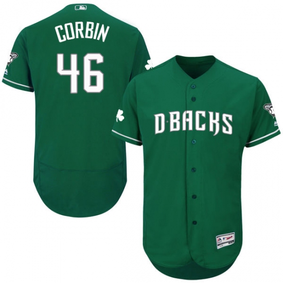 Men's Majestic Arizona Diamondbacks 46 Patrick Corbin Green Celtic Flexbase Authentic Collection MLB Jersey