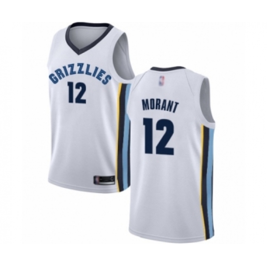 Youth Memphis Grizzlies 12 Ja Morant Swingman White Basketball Jersey - Association Edition