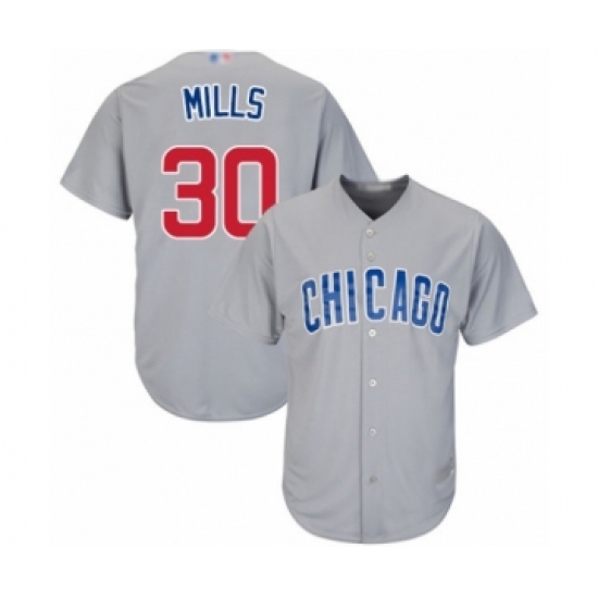 Youth Chicago Cubs 30 Alec Mills Authentic Grey Road Cool Base Baseball Player Jersey