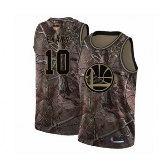 Youth Golden State Warriors 10 Jacob Evans Swingman Camo Realtree Collection Basketball 2019 Basketball Finals Bound Jersey