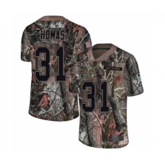 Men's New York Giants 31 Michael Thomas Limited Camo Rush Realtree Football Jersey