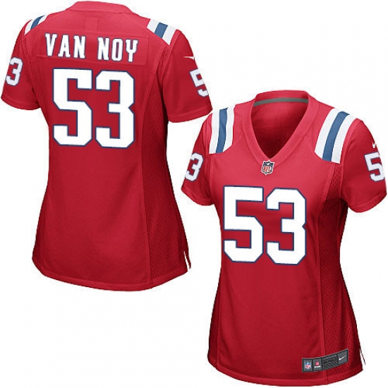 Women's Nike New England Patriots 53 Kyle Van Noy Game Red Alternate NFL Jersey