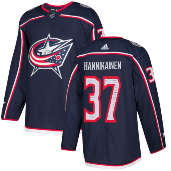 Youth Adidas Columbus Blue Jackets 37 Markus Hannikainen Premier Navy Blue Home NHL Jersey