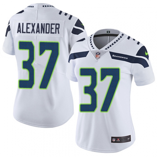 Women's Nike Seattle Seahawks 37 Shaun Alexander White Vapor Untouchable Limited Player NFL Jersey