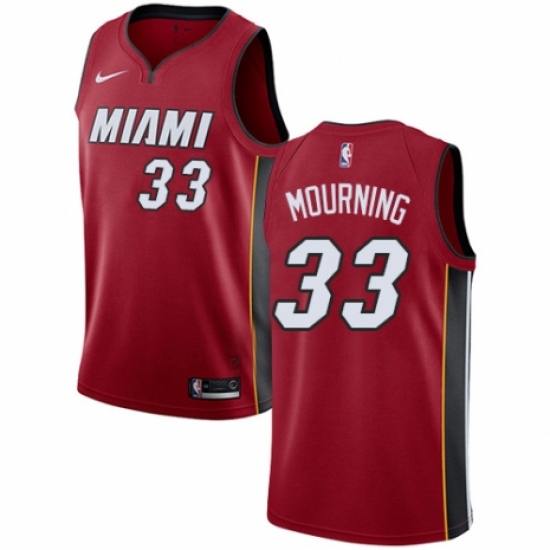 Men's Nike Miami Heat 33 Alonzo Mourning Authentic Red NBA Jersey Statement Edition