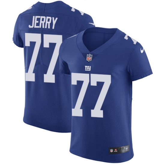 Men's Nike New York Giants 77 John Jerry Elite Royal Blue Team Color NFL Jersey