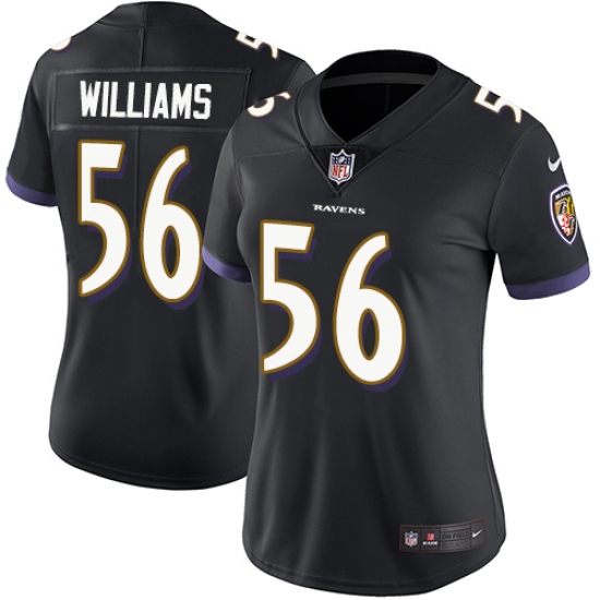 Women's Nike Baltimore Ravens 56 Tim Williams Black Alternate Vapor Untouchable Limited Player NFL Jersey