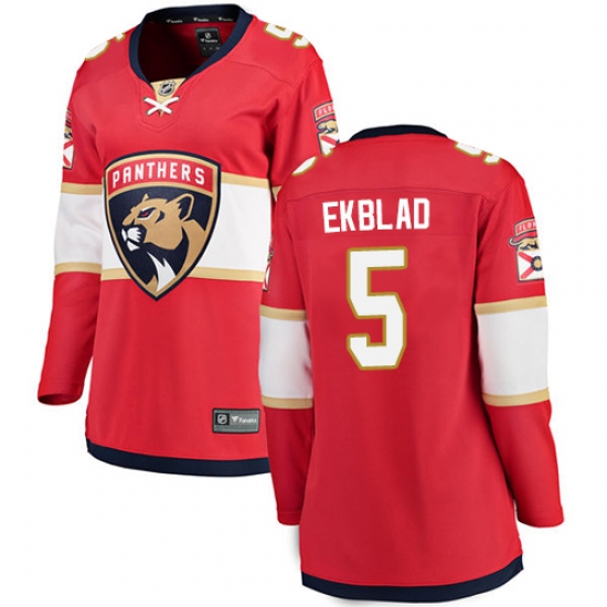 Women's Florida Panthers 5 Aaron Ekblad Fanatics Branded Red Home Breakaway NHL Jersey