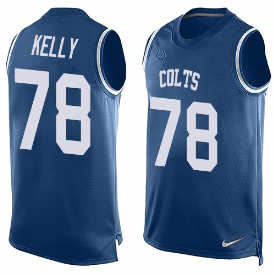 Men's Nike Indianapolis Colts 78 Ryan Kelly Limited Royal Blue Player Name & Number Tank Top NFL Jersey