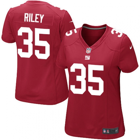 Women's Nike New York Giants 35 Curtis Riley Game Red Alternate NFL Jersey