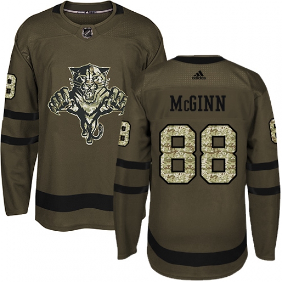 Youth Adidas Florida Panthers 88 Jamie McGinn Premier Green Salute to Service NHL Jersey