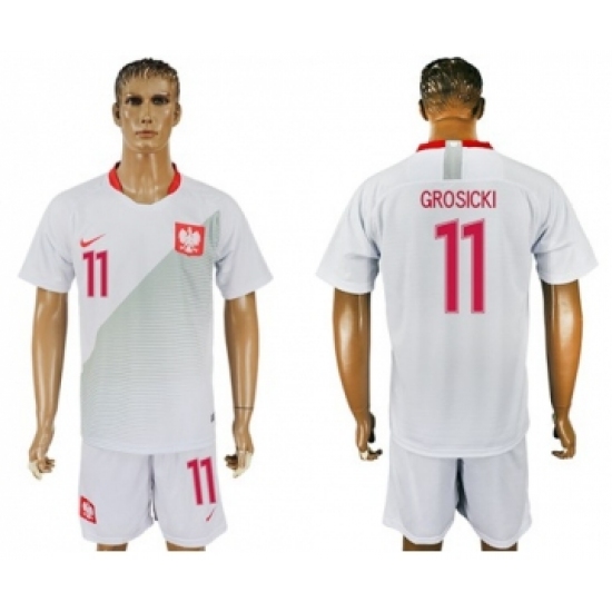 Poland 11 Grosicki Home Soccer Country Jersey