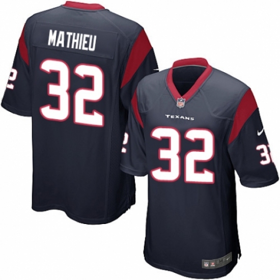 Men's Nike Houston Texans 32 Tyrann Mathieu Game Navy Blue Team Color NFL Jersey